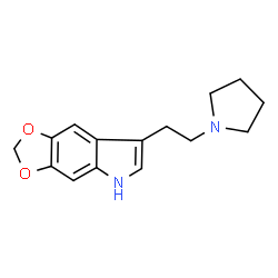 ChemSpider 2D Image | 7-[2-(1-Pyrrolidinyl)ethyl]-5H-[1,3]dioxolo[4,5-f]indole | C15H18N2O2