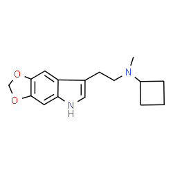 ChemSpider 2D Image | N-[2-(5H-[1,3]Dioxolo[4,5-f]indol-7-yl)ethyl]-N-methylcyclobutanamine | C16H20N2O2
