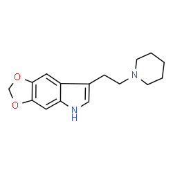 ChemSpider 2D Image | 7-[2-(1-Piperidinyl)ethyl]-5H-[1,3]dioxolo[4,5-f]indole | C16H20N2O2