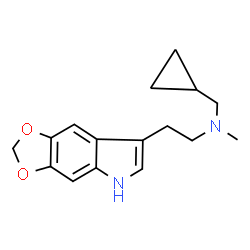 ChemSpider 2D Image | N-(Cyclopropylmethyl)-2-(5H-[1,3]dioxolo[4,5-f]indol-7-yl)-N-methylethanamine | C16H20N2O2