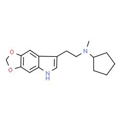 ChemSpider 2D Image | N-[2-(5H-[1,3]Dioxolo[4,5-f]indol-7-yl)ethyl]-N-methylcyclopentanamine | C17H22N2O2