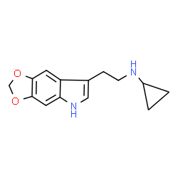 ChemSpider 2D Image | N-[2-(5H-[1,3]Dioxolo[4,5-f]indol-7-yl)ethyl]cyclopropanamine | C14H16N2O2