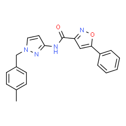 ChemSpider 2D Image | N-[1-(4-Methylbenzyl)-1H-pyrazol-3-yl]-5-phenyl-1,2-oxazole-3-carboxamide | C21H18N4O2