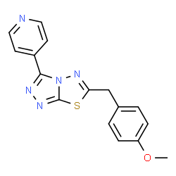 ChemSpider 2D Image | 6-(4-Methoxybenzyl)-3-(4-pyridinyl)[1,2,4]triazolo[3,4-b][1,3,4]thiadiazole | C16H13N5OS