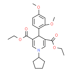 ChemSpider 2D Image | Diethyl 1-cyclopentyl-4-(2,4-dimethoxyphenyl)-1,4-dihydro-3,5-pyridinedicarboxylate | C24H31NO6