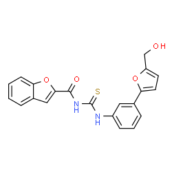 ChemSpider 2D Image | N-({3-[5-(Hydroxymethyl)-2-furyl]phenyl}carbamothioyl)-1-benzofuran-2-carboxamide | C21H16N2O4S