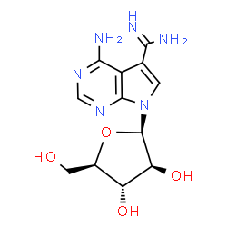 ChemSpider 2D Image | 4-Amino-7-(beta-D-arabinofuranosyl)-7H-pyrrolo[2,3-d]pyrimidine-5-carboximidamide | C12H16N6O4