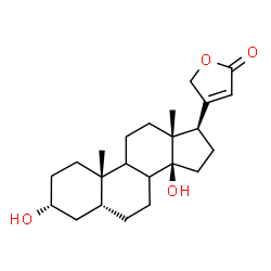 ChemSpider 2D Image | (3alpha,5beta,8xi,9xi)-3,14-Dihydroxycard-20(22)-enolide | C23H34O4
