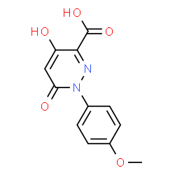 ChemSpider 2D Image | 4-Hydroxy-1-(4-methoxyphenyl)-6-oxo-1,6-dihydro-3-pyridazinecarboxylic acid | C12H10N2O5