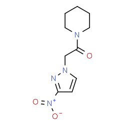 ChemSpider 2D Image | 2-(3-Nitro-1H-pyrazol-1-yl)-1-(1-piperidinyl)ethanone | C10H14N4O3