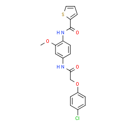 ChemSpider 2D Image | N-(4-{[(4-Chlorophenoxy)acetyl]amino}-2-methoxyphenyl)-2-thiophenecarboxamide | C20H17ClN2O4S
