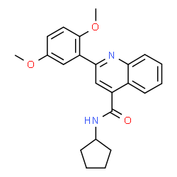 ChemSpider 2D Image | N-Cyclopentyl-2-(2,5-dimethoxyphenyl)-4-quinolinecarboxamide | C23H24N2O3