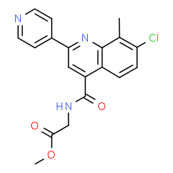 ChemSpider 2D Image | Methyl N-{[7-chloro-8-methyl-2-(4-pyridinyl)-4-quinolinyl]carbonyl}glycinate | C19H16ClN3O3