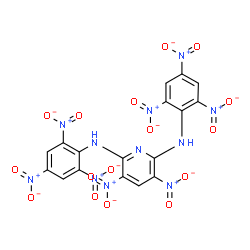 ChemSpider 2D Image | 2,6-BIS(PICRYLAMINO)-3,5-DINITROPYRIDINE | C17H7N11O16