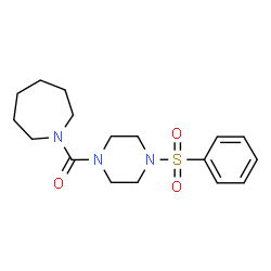 ChemSpider 2D Image | 1-Azepanyl[4-(phenylsulfonyl)-1-piperazinyl]methanone | C17H25N3O3S