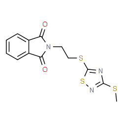 ChemSpider 2D Image | 2-(2-{[3-(methylsulfanyl)-1,2,4-thiadiazol-5-yl]sulfanyl}ethyl)isoindole-1,3-dione | C13H11N3O2S3