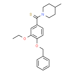 ChemSpider 2D Image | [4-(Benzyloxy)-3-ethoxyphenyl](4-methyl-1-piperidinyl)methanethione | C22H27NO2S