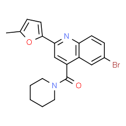 ChemSpider 2D Image | [6-Bromo-2-(5-methyl-2-furyl)-4-quinolinyl](1-piperidinyl)methanone | C20H19BrN2O2