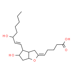 ChemSpider 2D Image | (5E,13E)-11,15-Dihydroxy-6,9-epoxyprosta-5,13-dien-1-oic acid | C20H32O5