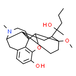 ChemSpider 2D Image | 18-(2-Hydroxy-2-pentanyl)-6-methoxy-17-methyl-18,19-dihydro-4,5-epoxy-6,14-ethenomorphinan-3-ol | C25H35NO4