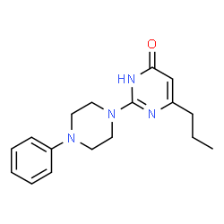 ChemSpider 2D Image | 2-(4-Phenyl-1-piperazinyl)-6-propyl-4(1H)-pyrimidinone | C17H22N4O