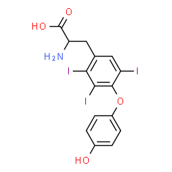 ChemSpider 2D Image | O-(4-Hydroxyphenyl)-2,3,5-triiodotyrosine | C15H12I3NO4