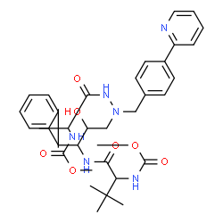 ChemSpider 2D Image | Methyl {11-benzyl-10-hydroxy-15,15-dimethyl-5-(2-methyl-2-propanyl)-3,6,13-trioxo-8-[4-(2-pyridinyl)benzyl]-2-oxa-4,7,8,12-tetraazahexadecan-14-yl}carbamate | C38H52N6O7