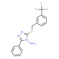 ChemSpider 2D Image | 3-Phenyl-5-{[3-(trifluoromethyl)benzyl]sulfanyl}-4H-1,2,4-triazol-4-amine | C16H13F3N4S
