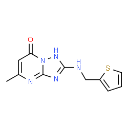 ChemSpider 2D Image | 5-Methyl-2-[(2-thienylmethyl)amino][1,2,4]triazolo[1,5-a]pyrimidin-7(1H)-one | C11H11N5OS