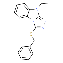 ChemSpider 2D Image | 3-(Benzylsulfanyl)-9-ethyl-9H-[1,2,4]triazolo[4,3-a]benzimidazole | C17H16N4S
