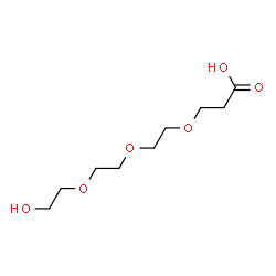 ChemSpider 2D Image | 3-{2-[2-(2-Hydroxyethoxy)ethoxy]ethoxy}propanoic acid | C9H18O6
