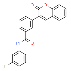 ChemSpider 2D Image | N-(3-Fluorophenyl)-3-(2-oxo-2H-chromen-3-yl)benzamide | C22H14FNO3