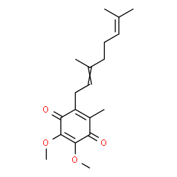 ChemSpider 2D Image | 2-(3,7-Dimethyl-2,6-octadien-1-yl)-5,6-dimethoxy-3-methyl-1,4-benzoquinone | C19H26O4