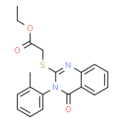 ChemSpider 2D Image | Ethyl 2-((4-oxo-3-(o-tolyl)-3,4-dihydroquinazolin-2-yl)thio)acetate | C19H18N2O3S