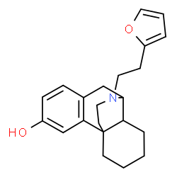ChemSpider 2D Image | 17-[2-(2-Furyl)ethyl]morphinan-3-ol | C22H27NO2