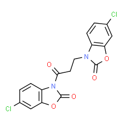 ChemSpider 2D Image | 3,3'-(1-Oxo-1,3-propanediyl)bis(6-chloro-1,3-benzoxazol-2(3H)-one) | C17H10Cl2N2O5