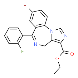 ChemSpider 2D Image | Ethyl 8-bromo-6-(2-fluorophenyl)-4H-imidazo[1,5-a][1,4]benzodiazepine-3-carboxylate | C20H15BrFN3O2
