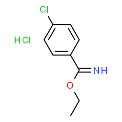 ChemSpider 2D Image | Ethyl 4-chlorobenzenecarboximidate hydrochloride (1:1) | C9H11Cl2NO