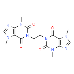 ChemSpider 2D Image | 1,1'-ETHANE-1,2-DIYLBIS(3,7-DIMETHYL-3,7-DIHYDRO-1H-PURINE-2,6-DIONE) | C16H18N8O4