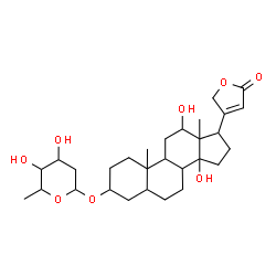 ChemSpider 2D Image | 3-[(2,6-Dideoxyhexopyranosyl)oxy]-12,14-dihydroxycard-20(22)-enolide | C29H44O8
