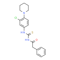 ChemSpider 2D Image | N-{[3-Chloro-4-(1-piperidinyl)phenyl]carbamothioyl}-2-phenylacetamide | C20H22ClN3OS