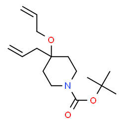 ChemSpider 2D Image | 2-Methyl-2-propanyl 4-allyl-4-(allyloxy)-1-piperidinecarboxylate | C16H27NO3