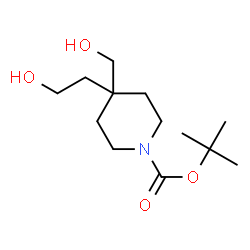 ChemSpider 2D Image | tert-Butyl-4-(2-hydroxyethyl)-4-(hydroxymethyl)piperidin-1-carboxylat | C13H25NO4