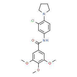 ChemSpider 2D Image | N-[3-Chloro-4-(1-pyrrolidinyl)phenyl]-3,4,5-trimethoxybenzamide | C20H23ClN2O4