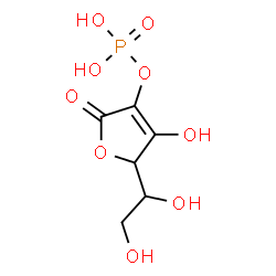 ChemSpider 2D Image | 5-(1,2-Dihydroxyethyl)-4-hydroxy-2-oxo-2,5-dihydro-3-furanyl dihydrogen phosphate | C6H9O9P