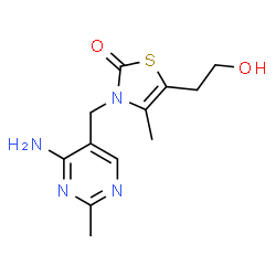 ChemSpider 2D Image | 3-[(4-Amino-2-methyl-5-pyrimidinyl)methyl]-5-(2-hydroxyethyl)-4-methyl-2(3H)-thiazolone | C12H16N4O2S