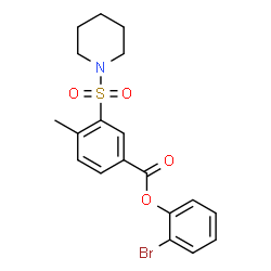 ChemSpider 2D Image | 2-Bromophenyl 4-methyl-3-(1-piperidinylsulfonyl)benzoate | C19H20BrNO4S