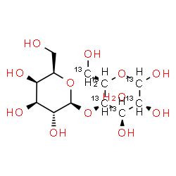 ChemSpider 2D Image | 4-O-beta-D-Galactopyranosyl-D-(~13~C_6_)glucopyranose hydrate (1:1) | C613C6H24O12