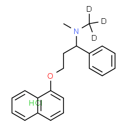 ChemSpider 2D Image | N-Methyl-N-(~2~H_3_)methyl-3-(1-naphthyloxy)-1-phenyl-1-propanamine hydrochloride (1:1) | C21H21D3ClNO