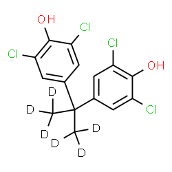 ChemSpider 2D Image | 4,4'-(~2~H_6_)-2,2-Propanediylbis(2,6-dichlorophenol) | C15H6D6Cl4O2